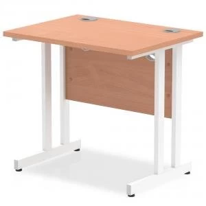 Trexus Desk Rectangle Cantilever White Leg 800x600mm Beech Ref