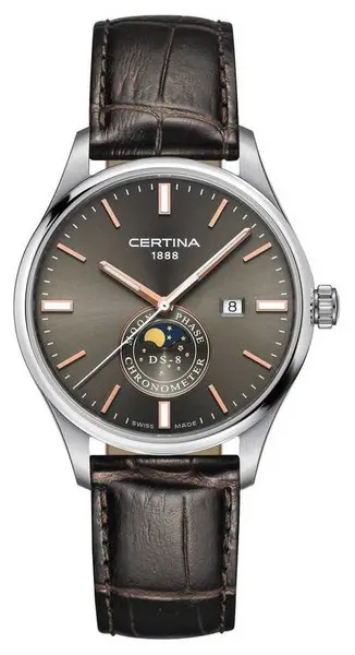 Certina C0334571608100 Mens DS 8 Chrono Moon Phase Brown Watch