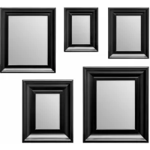 Black Frame 5pc Mirror Set - Premier Housewares