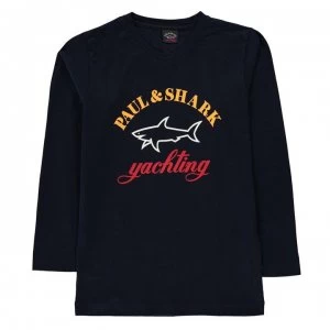 Paul And Shark Junior Boys Large Logo T Shirt - Navy 013