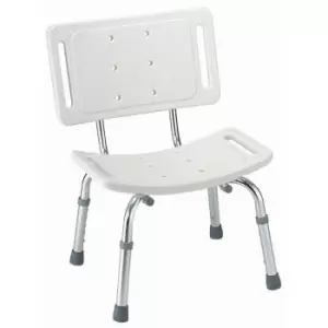 White Shower Chair with Adjustable Legs - White - Showerdrape