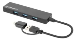 Manhattan USB-C & USB-A Combo Dock/Hub, Ports (4): USB-A (x4), 5...
