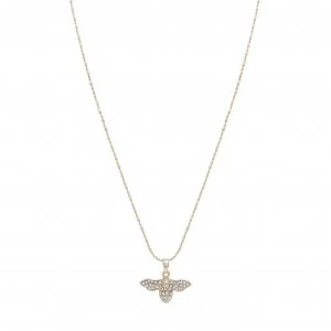 Lipsy Rose Gold Plated Crystal Bee Pendant Necklace