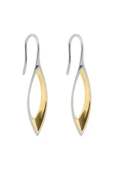Fluid Navette Drop Earrings with Yellow Gold Plating