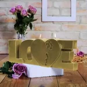 Big Love Sign Candle &ndash; Gold