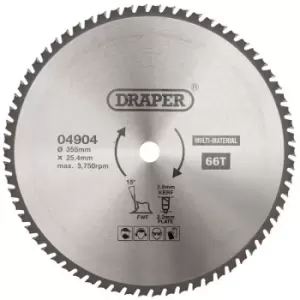 04904 TCT Multi Purpose Circular Saw Blade 355 x 25.4mm 66T - Draper