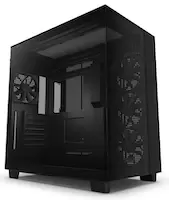 NZXT H9 Flow Black Mid Tower Tempered Glass PC Gaming Case - Black