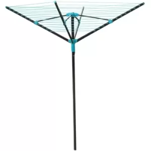 JVL - 4 Arm Powder Coated Steel Rotary Airer, 40 Metres