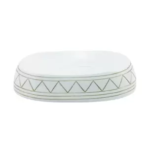 Showerdrape Aztec Soap Dish - White/Satin Gold
