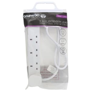 Daewoo 4-Way 1m Extension Lead - White