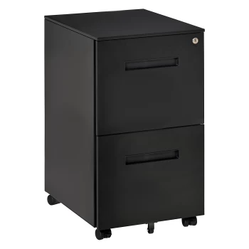Vinsetto Mobile File Cabinet Vertical Home Office Organizer Filing Furniture with Adjustable Partition for A4 Letter Size, Lockable for Office, Bedroo