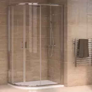 Aqualux Offset Quadrant 1000 x 800mm x 1900mm Left Hand Shower Enclosure and Tray 35mm Package