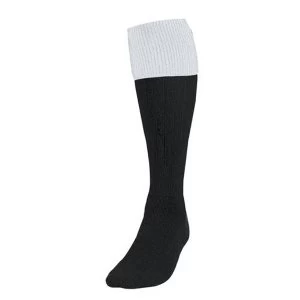 Precision Black/White Turnover Football Socks UK Size Junior 12-2