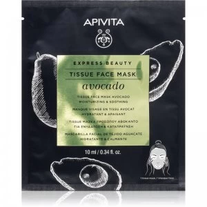 Apivita Express Beauty Avocado Moisturising face sheet mask with Soothing Effect 10ml