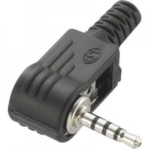 2.5mm audio jack Plug right angle Number of pins 4 Stereo Black Conrad Components