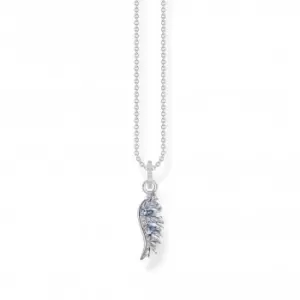 Sterling Silver Blue Stones Phoenix Wing Necklace KE2168-644-1-L45V