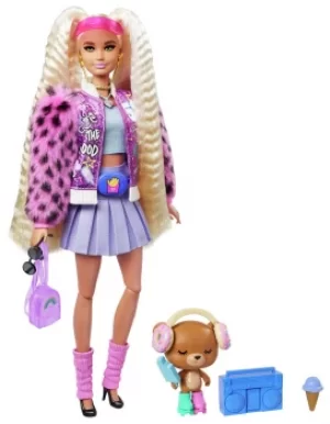 Barbie Extra Doll with Blonde Pigtails and Pet Teddy