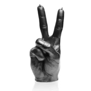 Hand Peace Sign Candle &ndash; Steel
