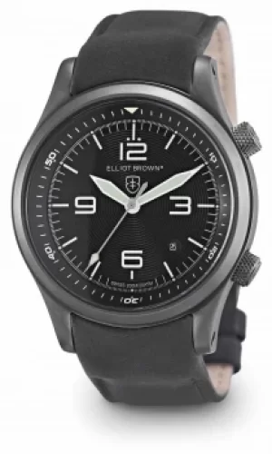 Elliot Brown Mens Canford Black Leather Black Dial 202-004- Watch