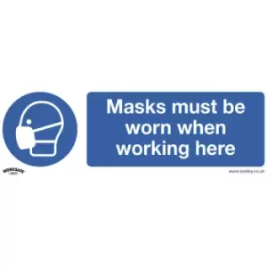 Worksafe SS57V1 Mandatory Safety Sign - Masks Must Be Worn - Self-...