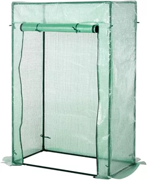 Outsunny 100 x 50 x 150cm Greenhouse Steel Frame PE Cover with Roll-up Door Outdoor for Backyard, Balcony, Garden