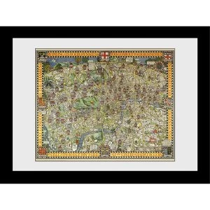 Transport For London Tapestry Map 60 x 80 Framed Collector Print