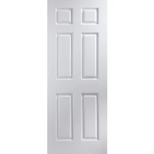 6 Panel Primed Woodgrain Effect Internal Door H2040mm W926mm