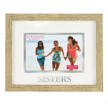 6" x 4" - Natural Wood Effect Frame - Sisters