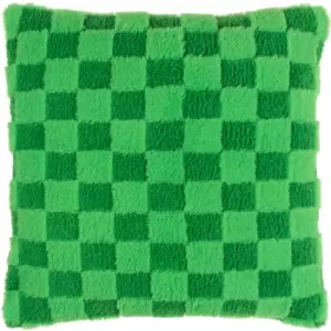 Check It Boucle Fleece Cushion Go Green, Go Green / 45 x 45cm / Polyester Filled