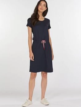 Barbour Barbour Baymouth Tie Waist Jersey Dress - Navy, Size 18, Women