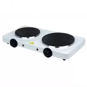 Status Double Stainless Steel Hot Plate - White