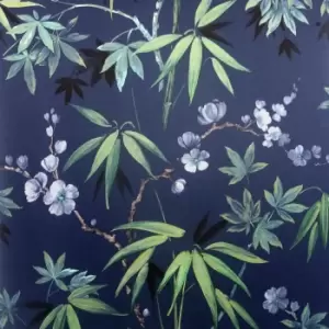 Arthouse Jasmine Garden Wallpaper - Navy