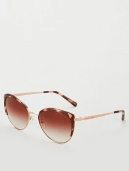 Michael Kors Cat Eye Sunglasses, Gold/Brown, Women