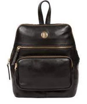 Pure Luxuries London Jet Black 'Verbena' Leather Backpack Bags
