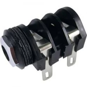 6.35mm audio jack Socket horizontal mount Number of pins 2 Mono Black Cliff CL1282A