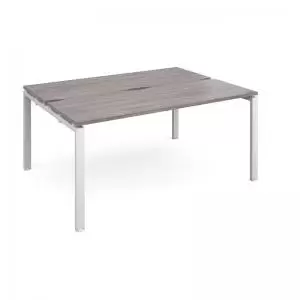Adapt back to back desks 1600mm x 1200mm - white frame and grey oak