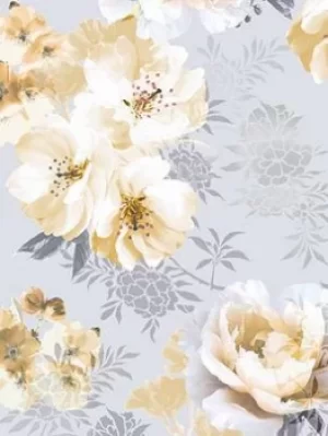 Catherine Lansfield Dramatic Floral Ochre Wallpaper