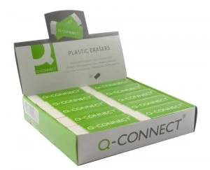 Q Connect White Pvc Eraser - 20 Pack