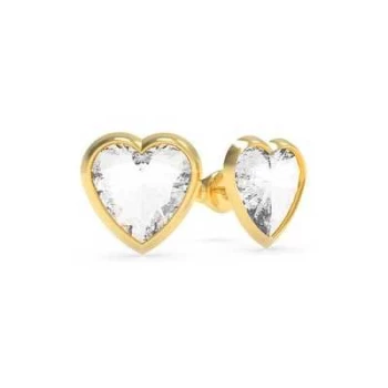 Guess From Guess With Love Crystal Heart Gold Stud Jewellery