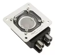 Aqua Computer Filter with stainless steel mesh, ball valves and mounting plate, G1/4