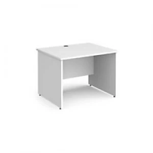 Dams International Rectangular Straight Desk with White MFC Top and Silver Frame Panel Legs Contract 25 1000 x 800 x 725mm