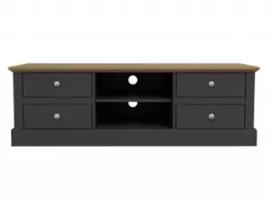 LPD Devon Charcoal 4 Drawer TV Cabinet Flat Packed
