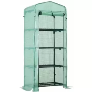4-Tier Mini Portable Greenhouse Plants Flowers Vegetables Growing w/ Cover - Outsunny