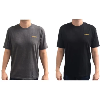 Stanley - Clothing STCTSGB2M T-Shirt Twin Pack Grey & Black - M