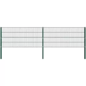 Vidaxl - Fence Panel with Posts Iron 3.4x0.8 m Green Green