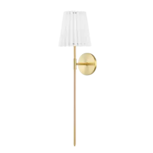 Demi 1 Light Wall Sconce Aged Brass with White Shade