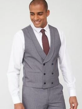Skopes Double Breasted Harcourt Waistcoat - Silver