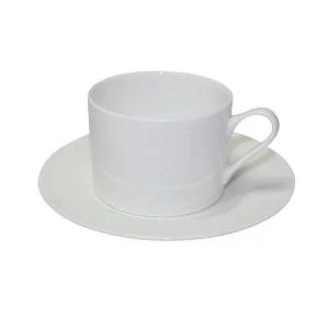 Facilities Tea Set Fine Bone China 6 Cups 6 Saucers White 097656