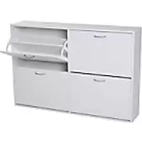 HOMCOM Shoe Cabinet 837-004WT Particle Board White 240 mm x 1200 mm x 810 mm