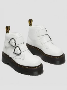 Dr Martens Devon Heart Ankle Boot - White, Size 6, Women